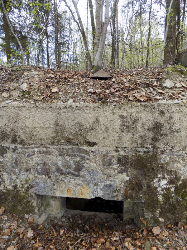 Ligne Maginot - BA105 - ROUTE DE REVIN 2 - (Blockhaus pour canon) - Face frontale créneau AC, 
En toiture, noter la cheminée