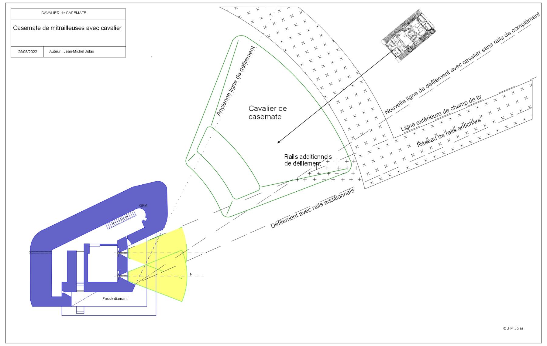 Cavalier de casemate - situation après modification