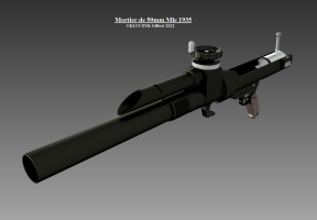 Ligne Maginot - Mortier de 50 mle 1935 - Vue 3D éclatée de l'arme