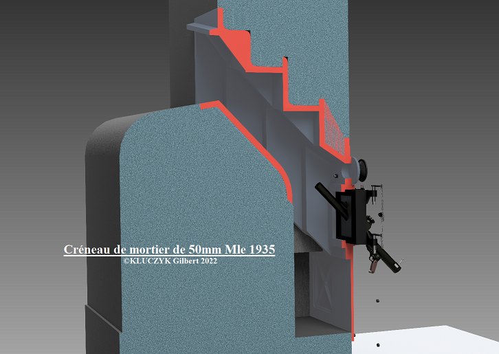 Ligne Maginot - Créneau pour mortier de 50 mm - 