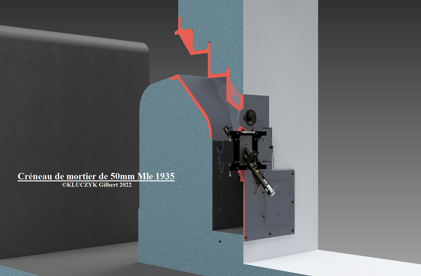 Ligne Maginot - Créneau pour mortier de 50 mm - 