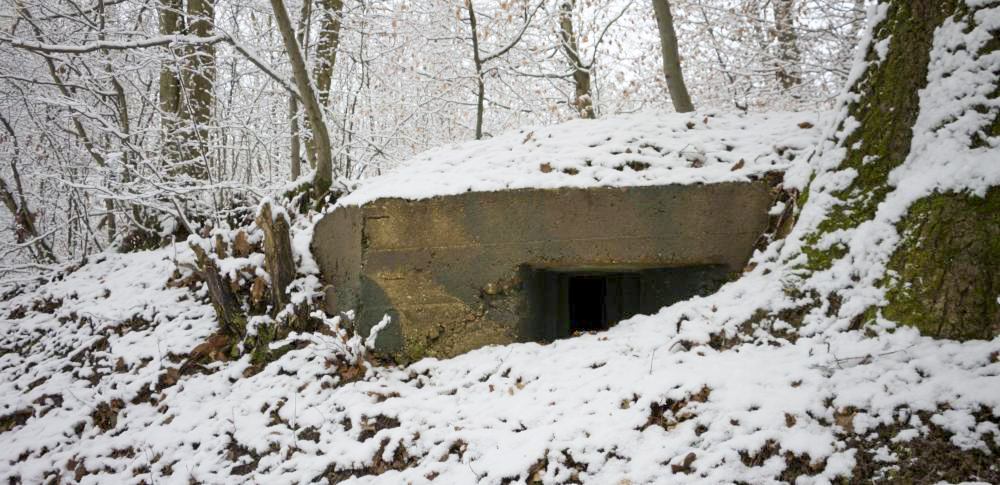 Ligne Maginot - BOUSS SUD - Créneau latéral vers le glacis de l'ouvrage de BOUSSE