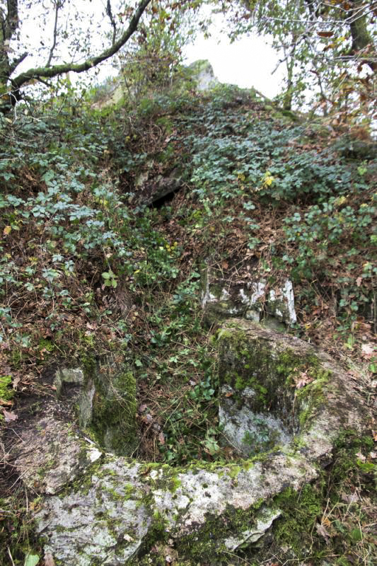 Ligne Maginot - Bb63-B - GRANDS DUCS Sud - L'emplacement de la tourelle après un bon débroussaillage. La tranchée d'accès existe encore