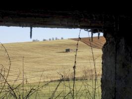 Ligne Maginot - A92 - PRIX DU LOUP - (Blockhaus lourd type STG / STG-FCR - Double) - Face droite, créneaux AC, vue vers le nord-est. C'est le seul créneau pour voir Bb157bis