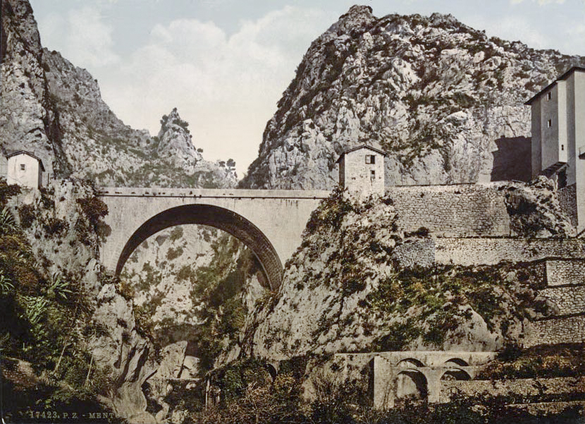 Ligne Maginot - PONT SAINT LOUIS (BARRAGE RAPIDE) - (Blockhaus pour canon) - Carte postale de la frontière
Le pont saint Louis et la frontière  vue du d’en bas (pont saint Ludovic)