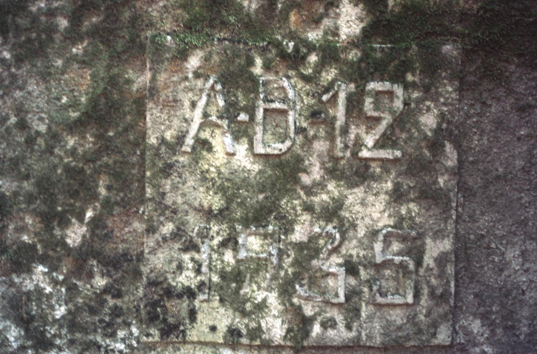 Ligne Maginot - AB12 - (Blockhaus pour canon) - Cartouche d'identification