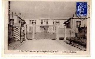 Ligne Maginot - ELZANGE - (Camp de sureté) - Camp Elzange - Entrée principale
Au dos de la carte 'Elzange le 17/07/38 Bien le bonjour du camp d'Elzange - Marcel'