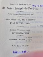 Ligne Maginot - Compagnie générale de construction de locomotives Batignolles-Châtillon (Batignolles-Châtillon) - En-tête de la société immobilière ayant géré l'achat du terrain de Nantes