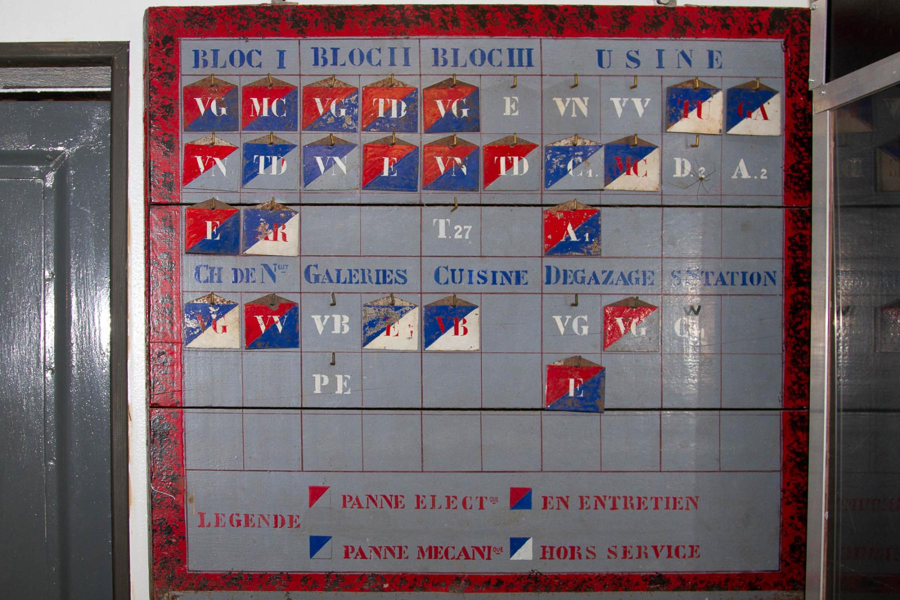 Ligne Maginot - COUME VILLAGE - A29 - (Ouvrage d'infanterie) - Tableau de service de l'usine
Musée de Fermont