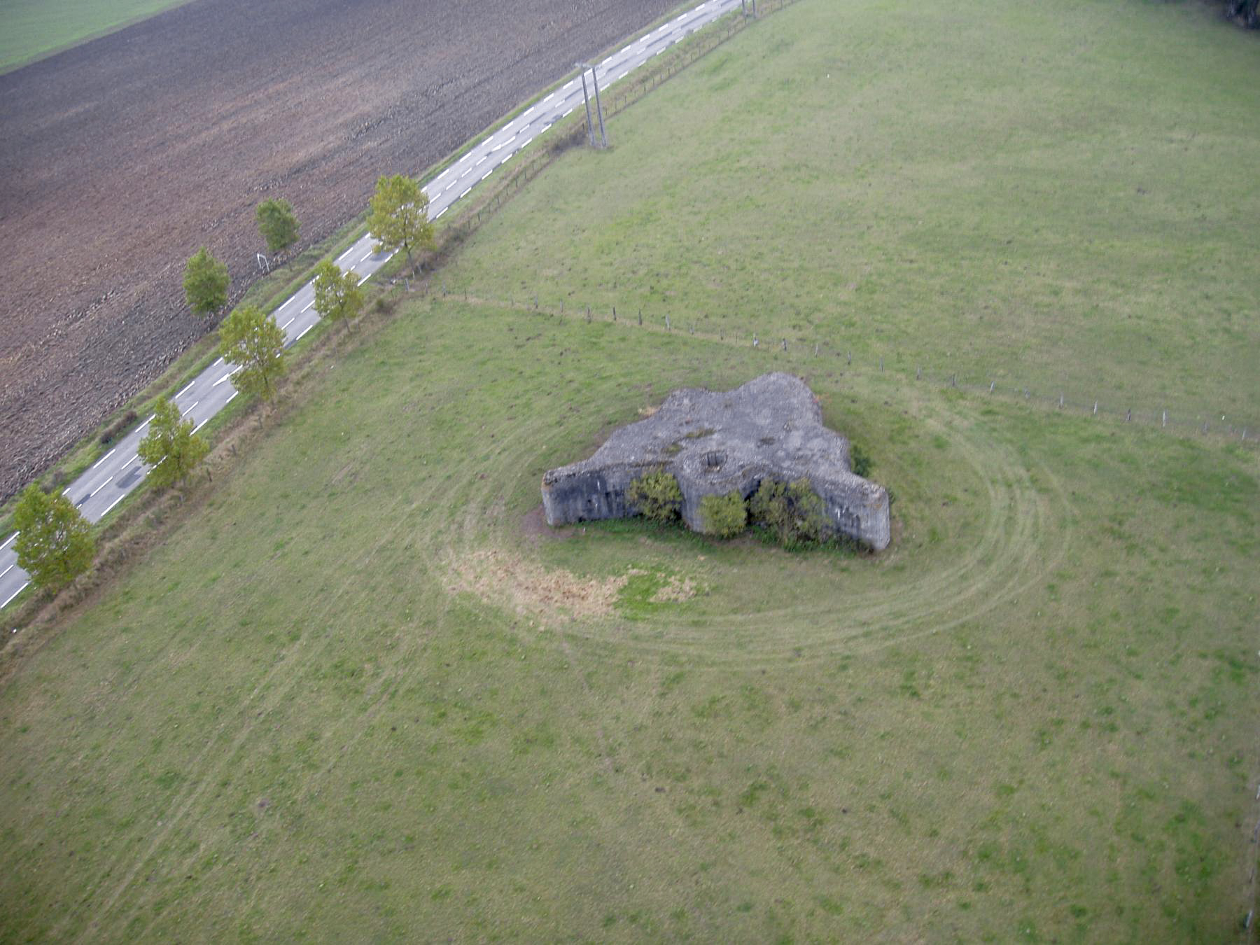 Ligne Maginot - CEZF-15 - C3 - FAULQUEMONT - (Blockhaus lourd type STG / STG-FCR - Double) - Vue aérienne du bloc.