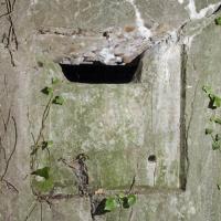 Ligne Maginot - FIXEM (POSTE AVANCé GRM) - (Poste GRM - Maison Forte) - Vue détaillée d'un des créneaux. On distingue des traces de cuirassement potentiel.