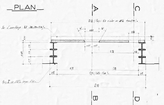 Ligne Maginot - Embrasure Hotchkiss SFAM - Plan de la niche - 