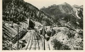 Ligne Maginot - RIEUX ROUX - Carte postale du début du siècle montrant le l'entrée du tunnel du Frejus vue depuis Rieux Roux