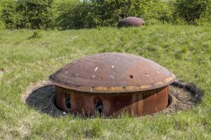 Ligne Maginot - ROCHONVILLERS - A8 - (Ouvrage d'artillerie) - Bloc 7
Tourelle de 135 en batterie et cloche GFM