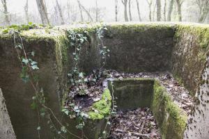 Ligne Maginot - MOLSCHPRICH NORD - (Blockhaus pour arme infanterie) - Devant l'entrée, un petit parapet bétonné