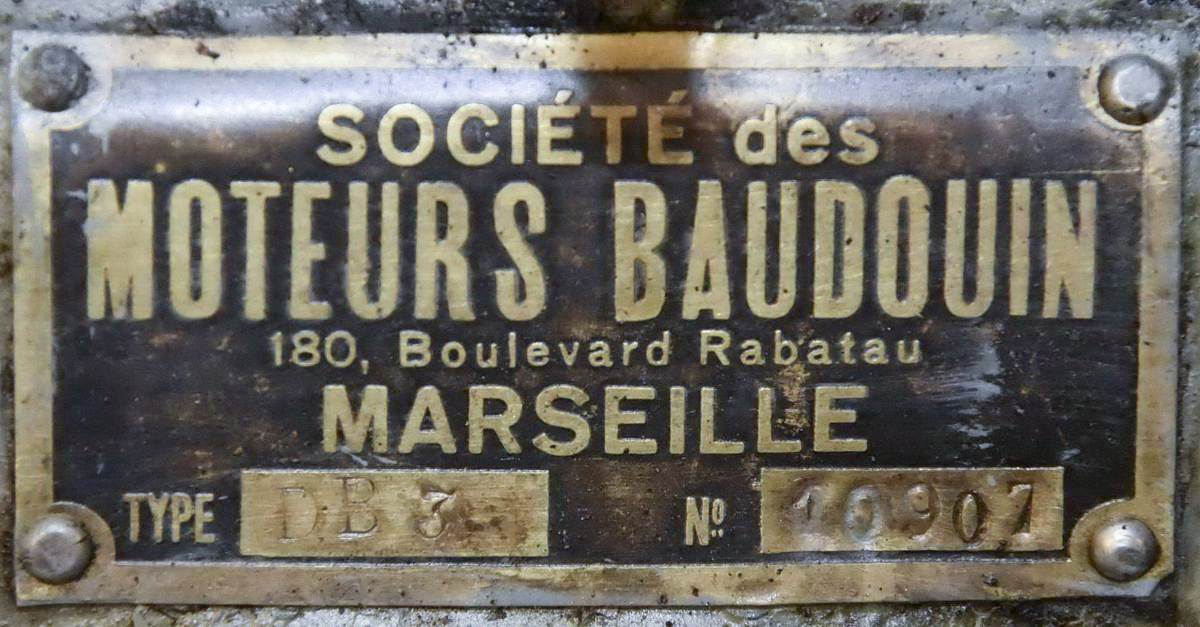 Ligne Maginot - SENTZICH - A16 - (Ouvrage d'infanterie) - Plaque de moteur Baudouin type BD3