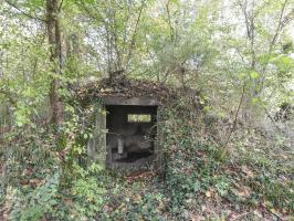 Ligne Maginot - FINNHAAG 1 - (Blockhaus pour canon) - L'arrière du blockhaus avec son entrée.