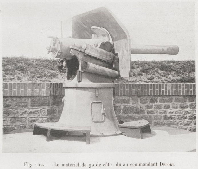 Ligne Maginot - Canon de 95 mm Mle 1888 Lahitolle sur affut de côte (95 Mle 1888) - Pièce en position de batterie