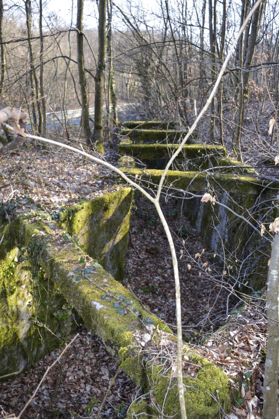 Ligne Maginot - BBO4 - (Blockhaus pour canon) - La tranchée pour l'acheminement de la pièce antichar