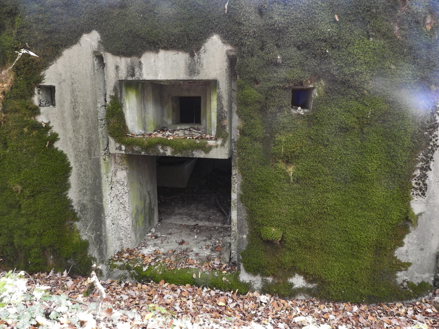 Ligne Maginot - KAISERWALD - (Blockhaus pour canon) - L'entrée pour le canon avec au-dessus une réservation pour un système de ventilation.