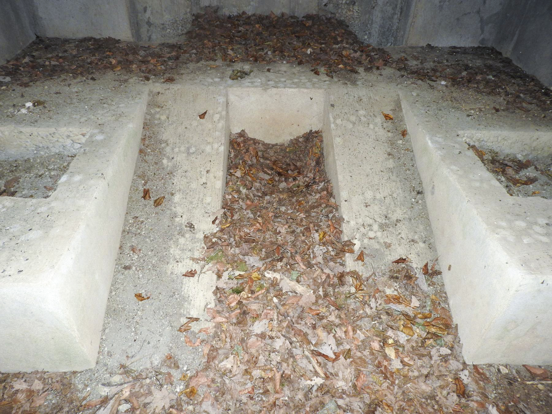 Ligne Maginot - KAISERWALD - (Blockhaus pour canon) - La rampe pour la mise en place du canon et les plots de blocage.