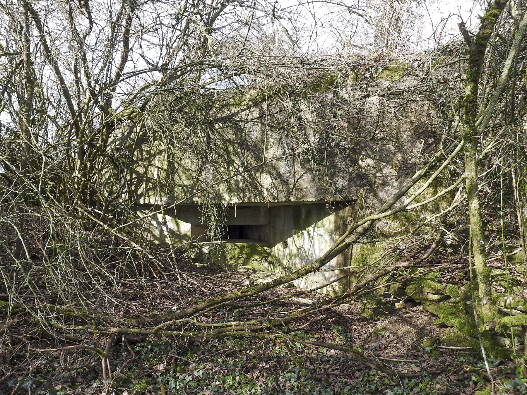 Ligne Maginot - AB16 - (Blockhaus pour canon) - Le créneau mitrailleuse droite.