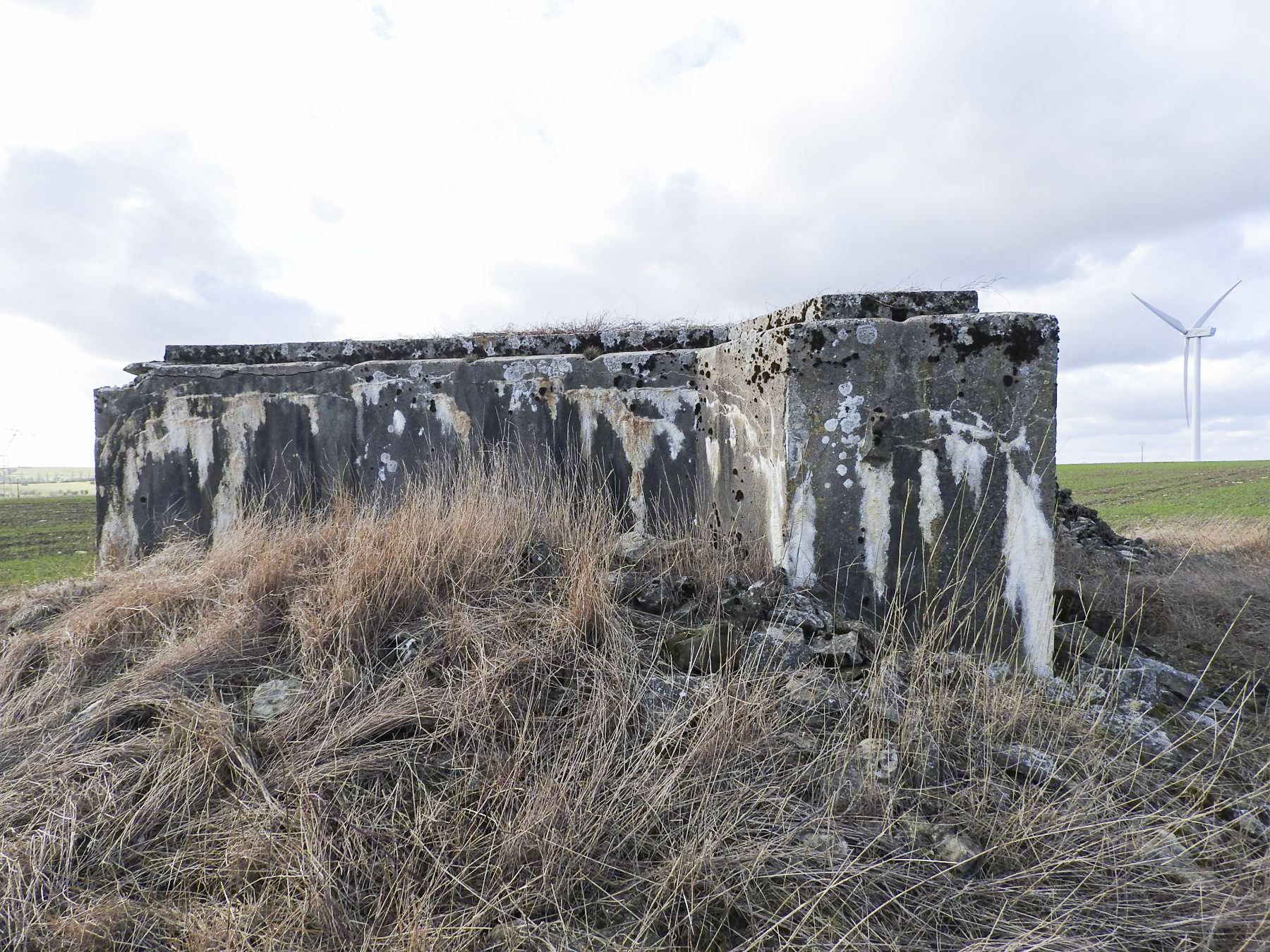 Ligne Maginot - AB17 - SCHOENERHOFF - (Blockhaus pour canon) - La façade de tir est remblayée mais le créneau reste visible.