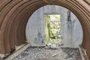 Ligne Maginot - BOIS DE DESSENHEIM SUD 9 - (Poste de Secours) - Abri 'D' - Intérieur vue vers l'entrée nord et l'escalier