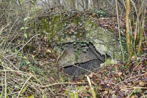 Ligne Maginot - OTTMARSHEIM SUD 5 - (Abri) - L'effondrement de la dalle de la pièce unique