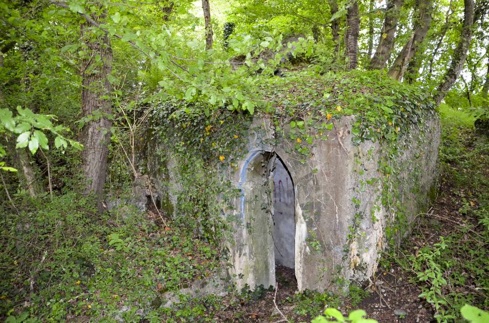 Ligne Maginot - OTTMARSHEIM NORD 2 - (Cuve pour arme d'infanterie) - Vue extérieure.
On remarque bien sa construction façon casemate coté ouest