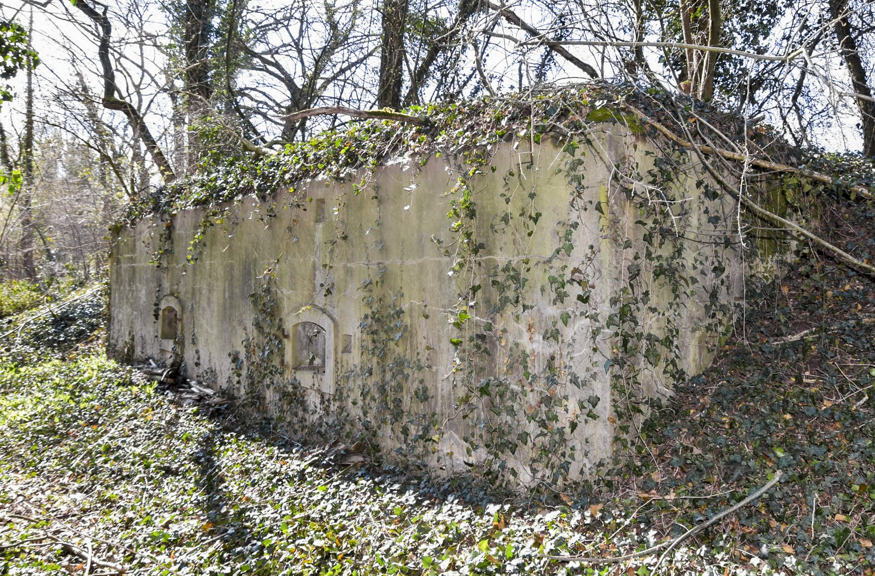 Ligne Maginot - GEISSMATTEN 2 - (Abri) - Entrée Nord murée et la façade avec les deux fenêtres