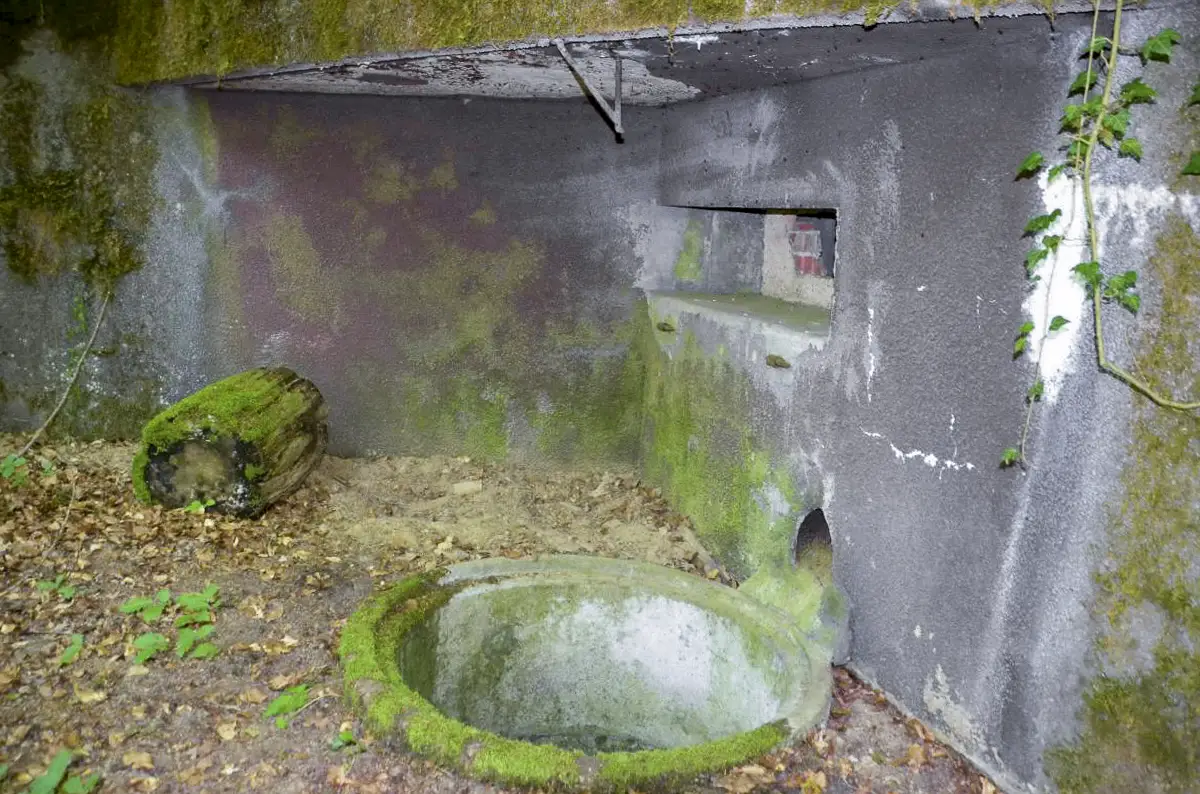 Ligne Maginot - 107 - CESARHOF SUD - (Casemate d'infanterie - Double) - Créneau de tir nord et fosse à douilles