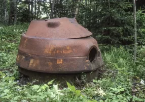 Ligne Maginot - PONT DE LONGEFOY (TD N° 596) - (Cuve pour arme d'infanterie) - La TD n° 596 tel qu'elle se présentait en 1992