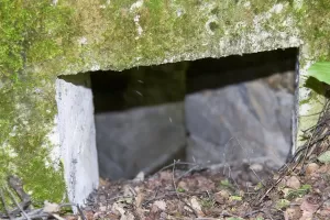 Ligne Maginot - AMODON 1 - (Blockhaus pour arme infanterie) - Vue rapprochée du créneau latéral