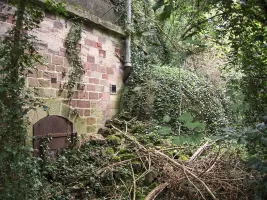 Ligne Maginot - A33 - (Abri) - L'entrée renforcée par un masque bétonné
Une partie du rocaillage de protection est encore visible