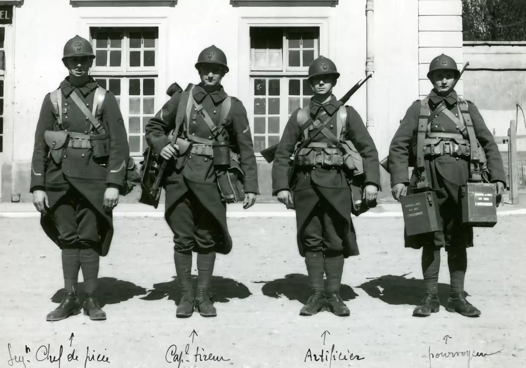 Ligne Maginot - Mortier de 60 mm Brandt modèle 1935 (60 mle 1935) - Equipe de pièce réduite vue de face