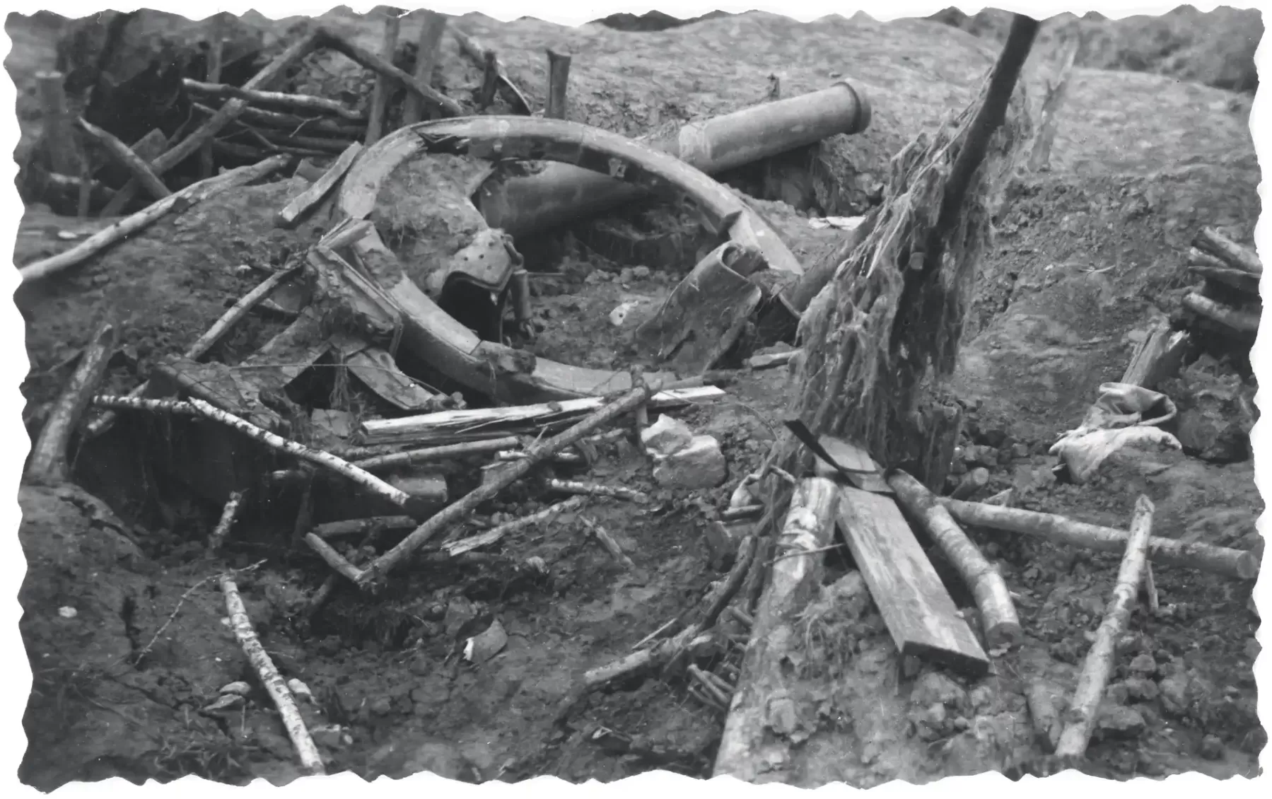 Ligne Maginot - S4 - (Position d'artillerie préparée) - Les restes de la batterie de 2 canons de 120 L de Bange