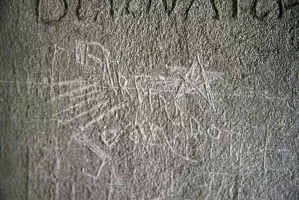 Ligne Maginot - LES AITTES CAVERNE - (Abri) - Quelques inscriptions dans l'encadrement de la porte