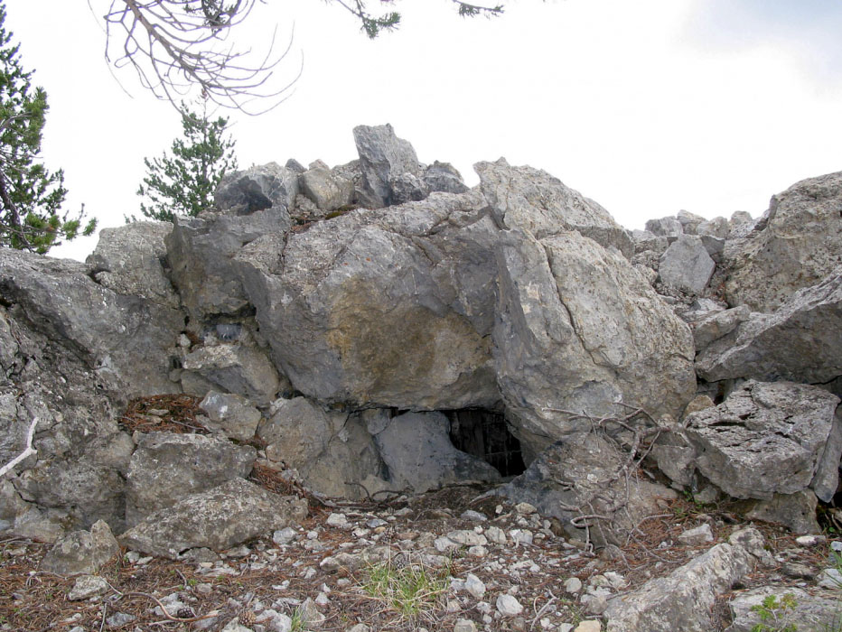 Ligne Maginot - OBSERVATOIRE MIGUET - INFERNET - (Observatoire d'artillerie) - Le créneau d'observation vu de l'extérieur. Noter le parfait camouflage de l'observatoire indétectable coté ennemi