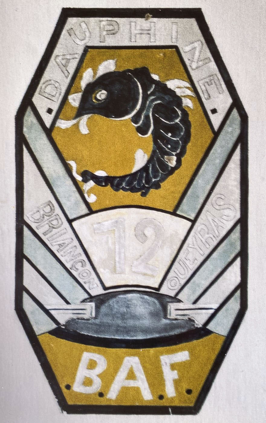 Ligne Maginot - GONDRAN - (Casernement) - Insigne du 72° BAF à l'intérieur du casernement (1983)