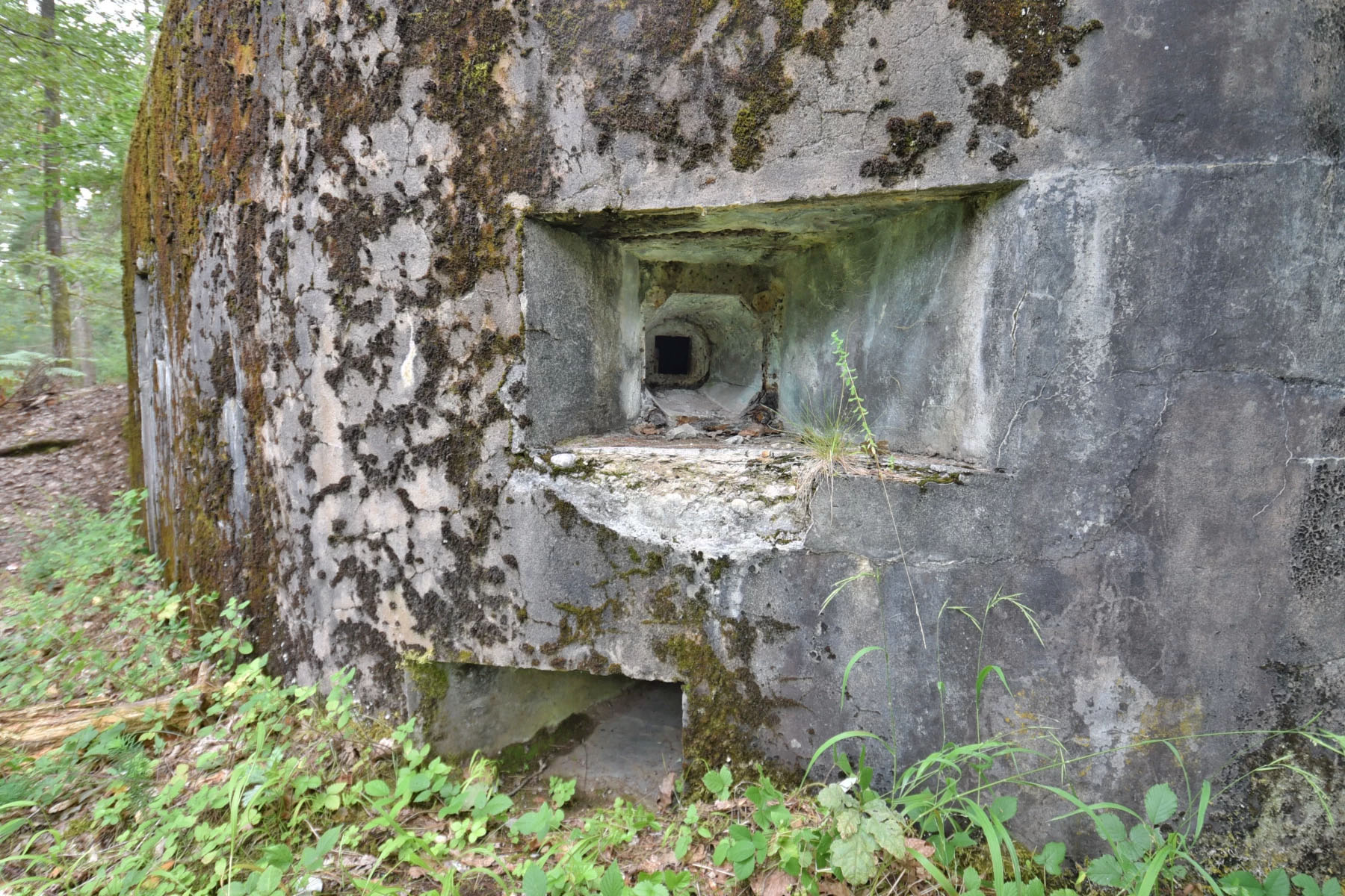 Ligne Maginot - MAIN DU PRINCE 2 - (Blockhaus pour arme infanterie) - Créneau de flanquement à l'extrémité droite de la façade