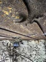 Ligne Maginot - LAUMONT - (Blockhaus pour canon) - Les éclats au plafond 