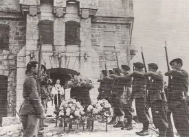 Ligne Maginot - POINTE DES TROIS COMMUNES (PTC) - (Blockhaus pour arme infanterie) - Cérémonie en l’honneur de Jean Rigot qui fut le 1er tué de l’Armée des Alpes en juin 1940