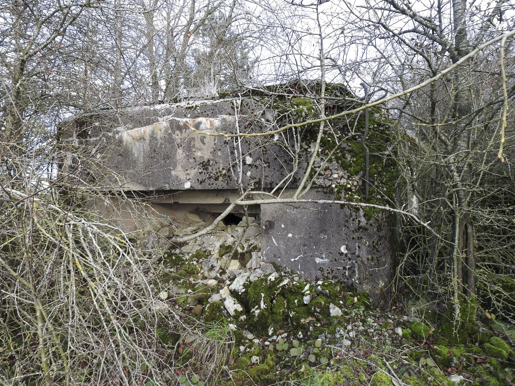 Ligne Maginot - GUISING 1 (AVANT POSTE) - (Blockhaus pour arme infanterie) - Le créneau de flanquement vers la gauche.