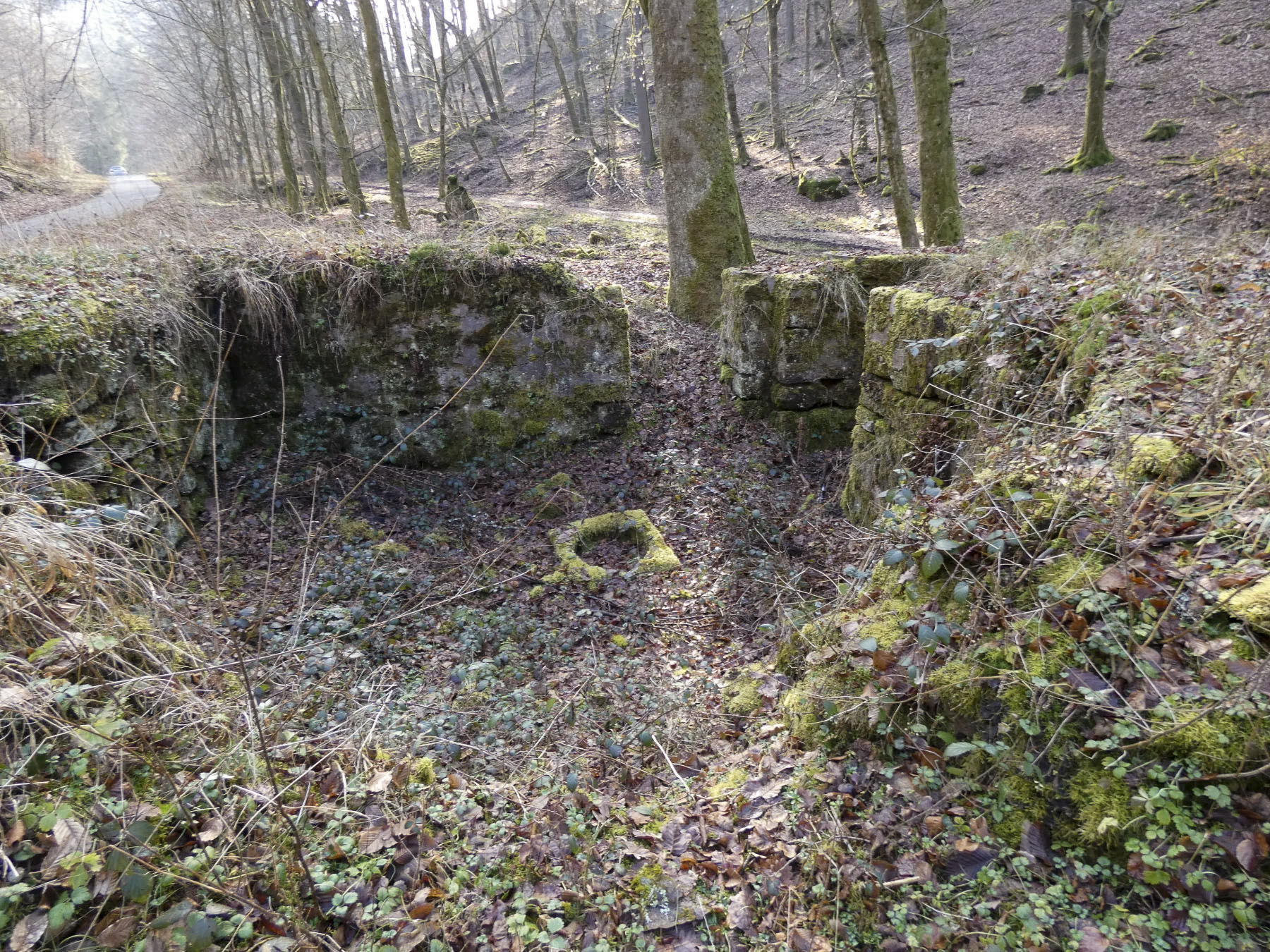 Ligne Maginot - KANDELBERG SUD - (Blockhaus pour arme infanterie) - La cuve sans les détritus.
