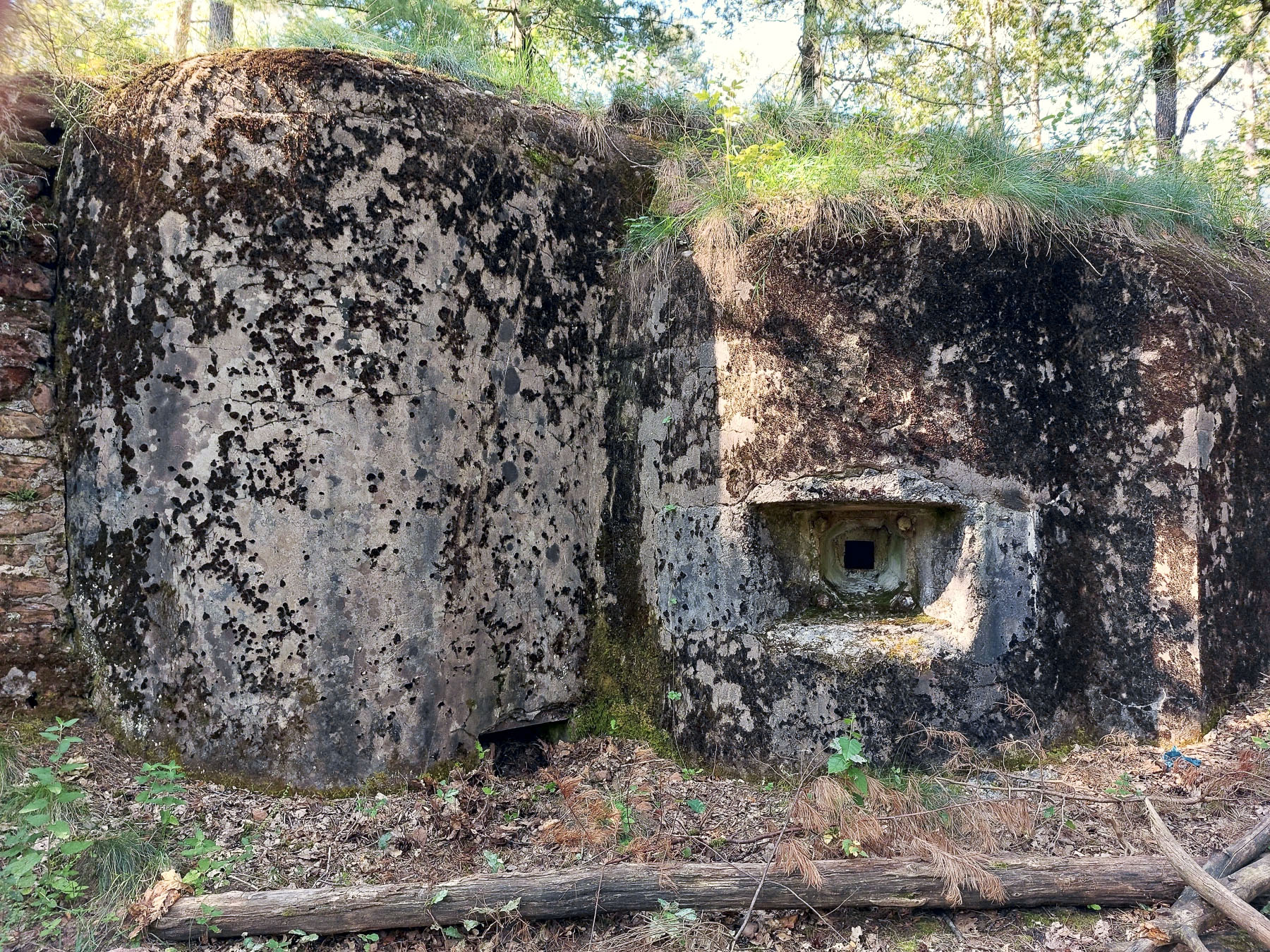 Ligne Maginot - MAIN DU PRINCE 2 - (Blockhaus pour arme infanterie) - Créneau de flanquement à l'extrémité gauche de la façade