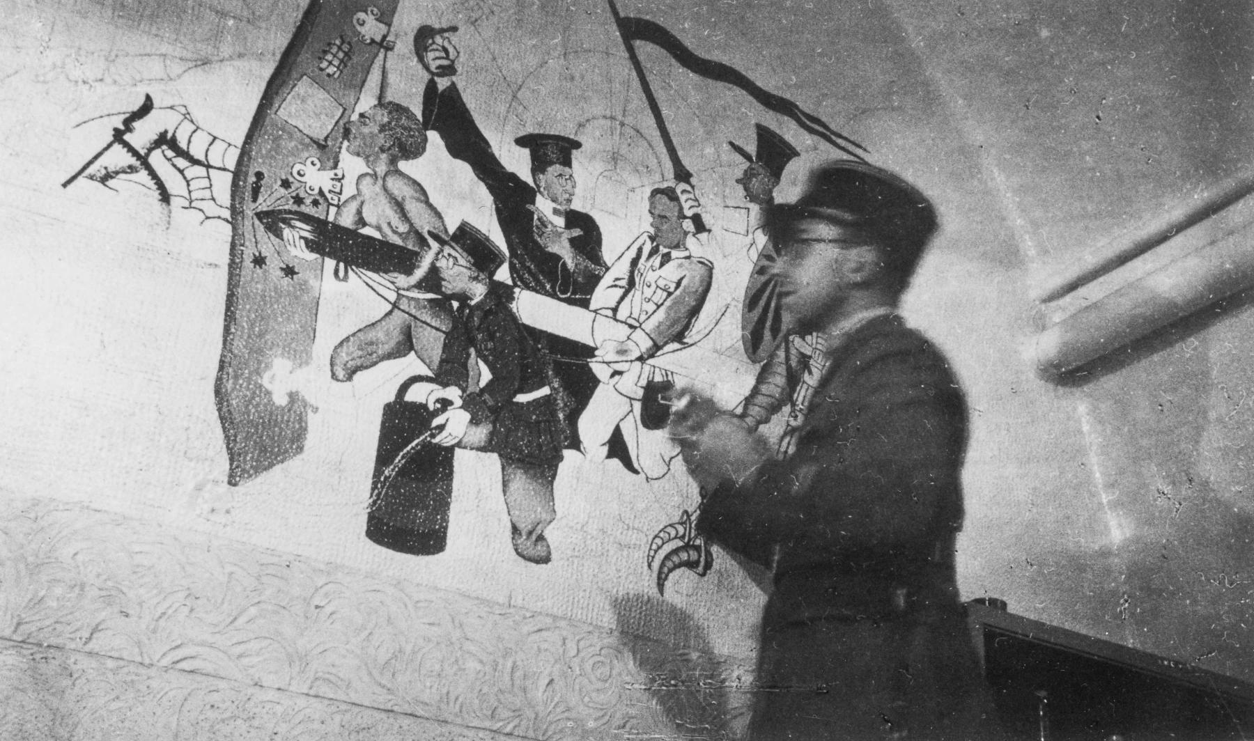 Ligne Maginot - BOUSSE - A24 - (Ouvrage d'infanterie) - La peinture murale de la popote, décembre 1939
Le Lt Gendre, peintre