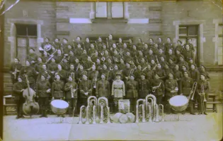 Ligne Maginot - 146° Régiment d'Infanterie de Forteresse (146° RIF) - La musique du 146 RI, photo datant de 1936 ou 1937