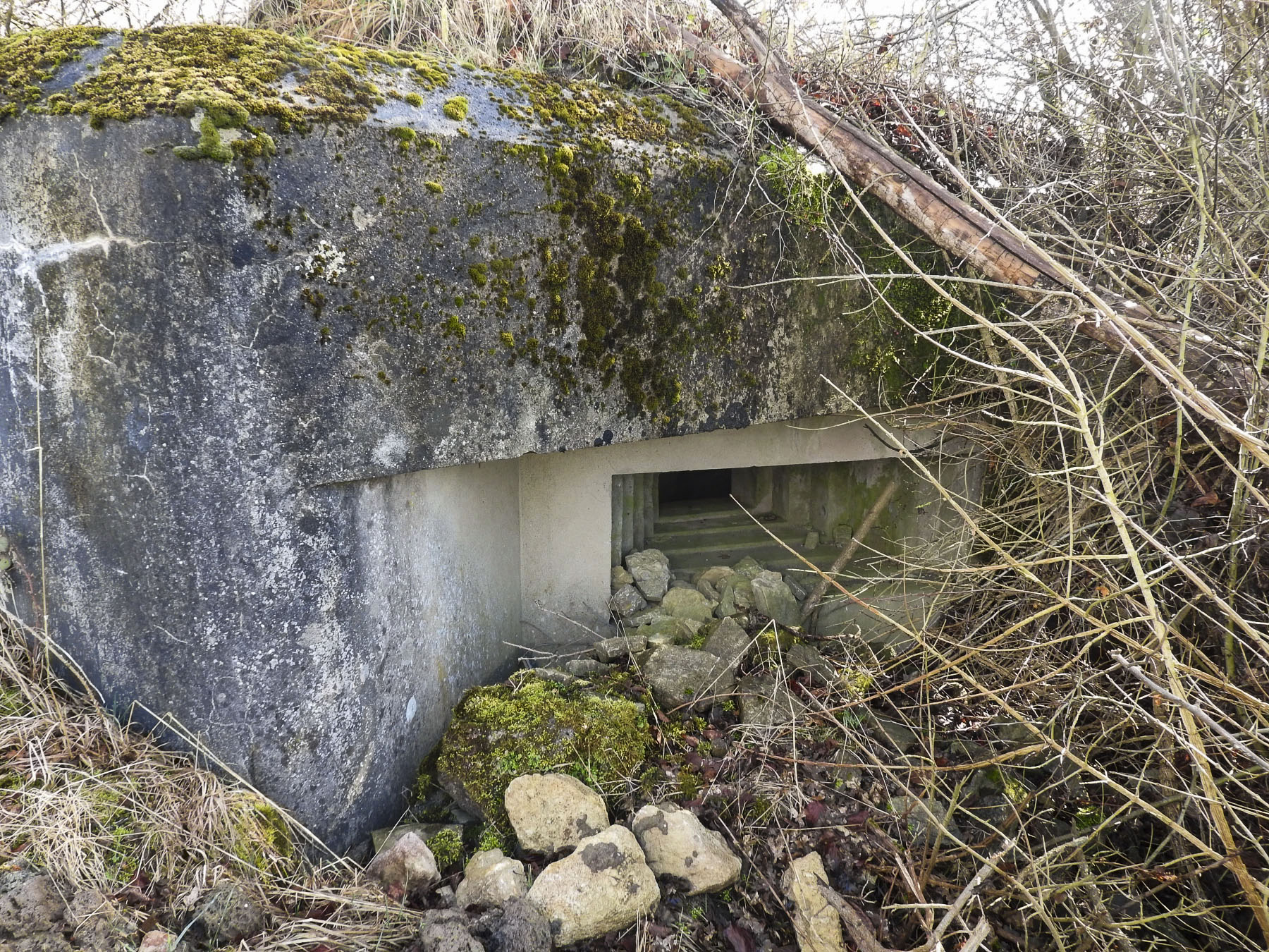 Ligne Maginot - PASSAGE à NIVEAU - (Blockhaus pour arme infanterie) - La façade de tir ouest.