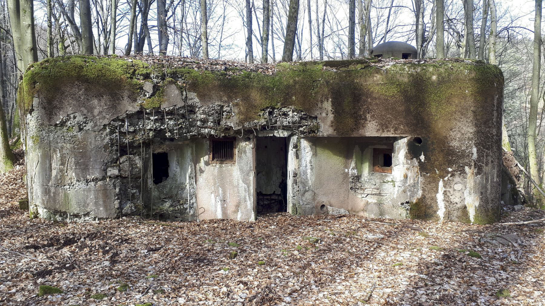 Ligne Maginot - MARKBACH - (Blockhaus pour arme infanterie) - L'entrée et les 2 créneaux FM en caponnières